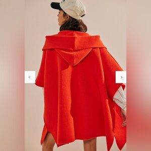 Free People -All I Need Cozy Hooded Duster in Red !